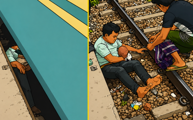 হাত ফসকে ট্রেনের নিচে ২ বছরের শিশু, জড়িয়ে ধরে শুয়ে থেকে রক্ষা করলেন বাবা